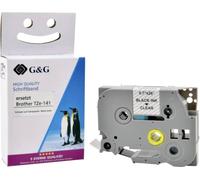 Compatible avec le ruban Brother TZe-141 (18mm x 8m, stratifié) Noir sur transparent - Marque: G & G