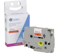 Compatible avec le ruban Brother TZe-441 (18mm x 8m, stratifié) Noir sur rouge - Marque: G & G