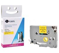 Compatible avec le ruban Brother TZe-611 (6mm/8m, stratifié) Noir sur jaune - Marque: G & G