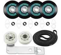 Compatible avec le sèche-linge Whirlpool Cabrio - Kit de réparation amélioré ABWM-Duet (WPW10314173, 4392067, poulie de renvoi W10837240)