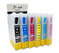 Compatible avec l'encre Epson T0807 (T0801-T0806), Cartouche d'encre Rechargeable Compatible avec Le Stylus Photo RX585 RX685 RX560 P50 PX820FWD PX830FWD PX700W PX710W PX800FW PX810 PX650 PX660 PX50