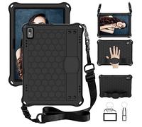 Compatible avec Lenovo Tab 4 10 Plus TB-X704F/N/L/V - Étui léger en EVA + PC résistant aux chocs avec poignée et support - Avec bandoulière - Noir