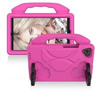 Compatible avec Lenovo Tab One 8,7"/K9 TB305FU (2025) - Coque de protection légère en EVA résistante aux chocs et aux chocs avec poignée et support - Rose rouge
