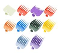 Compatible avec l'ensemble de protections Wahl, lot de 10 protections professionnelles pour tondeuse à cheveux compatibles avec la plupart des tondeuses Wahl, peigne de guidage à code couleur