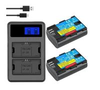 Compatible avec Les appareils Photo Canon EOS 5D, 5D2, 5DS R Mark II, 2, III, 3, 6D, 60D, 60DA, 7D, 7D2, 7DII, 70D et 80D ; Batterie LP-E6 avec Chargeur LCD(2BatteryWithCharger)