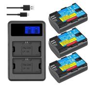 Compatible avec Les appareils Photo Canon EOS 5D, 5D2, 5DS R Mark II, 2, III, 3, 6D, 60D, 60DA, 7D, 7D2, 7DII, 70D et 80D ; Batterie LP-E6 avec Chargeur LCD(3BatteryWithCharger)