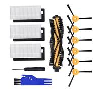 Compatible avec les aspirateurs Ecovacs Deebot DN622.11/DN622.31/N79/N79S/N79W, 500/661/D601 - Kit de remplacement 4 en 1 : filtre + lingette de nettoyage + raclette en caoutchouc + brosse principale