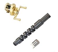 Compatible avec les bobines de tambour Lizard Pro Twists Shaft Half Plus Moon Pin Kit de réparation en alliage d'aluminium aéronautique Acier inoxydable 37,8 mm Taille Noir (tige + broche demi-lune)