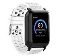 Compatible avec les bracelets 3Plus Vibe Plus, Lamshaw - Bracelet de rechange en silicone avec boucle en métal - Compatible avec les montres intelligentes 3Plus Vibe Plus/Vibe+/Vibe Lite/Vibe Pro (blanc)