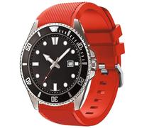 Compatible avec les bracelets Casio MDV106, bracelet de rechange en silicone à dégagement rapide de 22 mm, compatible avec montre Casio MDV106-1AV/MTP-VD01 (rouge)