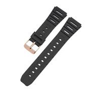Compatible avec les bracelets de montre Casio Accessorise CA-53W CA-61W FT-100W W-520U W-720G Bracelet souple en TPU 20 mm FT100W(Black-rose gold,20mm)