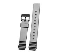 Compatible avec les bracelets de montre CASIO en résine silicone LRW-200h à bouche convexe, for étudiants hommes et femmes, noir blanc, 14 mm(Black-black)