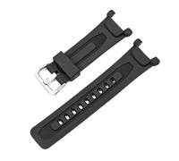 Compatible avec les bracelets de montre CASIO PRG-240/PRG-40/PAG-40, interface spécialisée, bracelet en résine TPU, boucle acier inoxydable(Black-silver buckle)