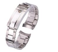 Compatible avec les bracelets en acier inoxydable de 20 mm largeur, bracelet forme d'arc, chaîne argentée brossée, compatible montres-bracelets mécaniques automatiques for hommes(Middle Polished B)
