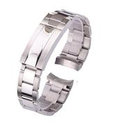Compatible avec les bracelets en acier inoxydable de 20 mm largeur, bracelet forme d'arc, chaîne argentée brossée, compatible montres-bracelets mécaniques automatiques for hommes(Middle Polished A)