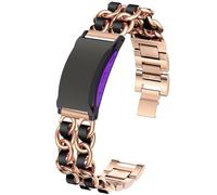 Compatible avec les bracelets Shock Clock Max, chaîne de bijoux à dégagement rapide, bracelet en métal avec cuir, compatible avec Pavlok Shock Clock 3, Max (or rose)