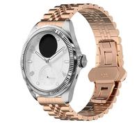 Compatible avec les bracelets Withings Smartwatch, Lamshaw 18 mm, 20 mm, bracelet en acier inoxydable massif avec fermoir papillon à maillons compatible avec Withings ScanWatch 2 38 mm, 42 mm