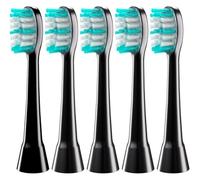 Compatible avec les brosses à dents électriques AquaSonic, lot de 5 têtes de rechange à poils souples(Black)