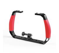 Compatible avec Les caméras d'action DJI Osmo - Support de plongée sous-Marine, Double poignée en Silicone et Fixation en Alliage d'aluminium(Red Color)