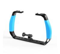 Compatible avec Les caméras d'action DJI Osmo - Support de plongée sous-Marine, Double poignée en Silicone et Fixation en Alliage d'aluminium(Blue Color)