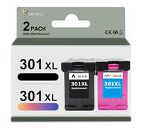 Compatible avec Les Cartouches d’Encre HP 301 301XL pour DeskJet 2060, 2540, 3050, Envy 4500, 4502, 5532, OfficeJet 2620, 2622, 4630 (1 Noir, 1 Tricolore)