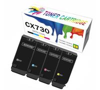 Compatible avec Les Cartouches de Toner Couleur Lexmark CX730 à Puce (CS730de CS735de CX730de CX735adse CX737adzse), imprimantes Laser série CS730de CS735adse CX737adzse,4Color-Low Yield