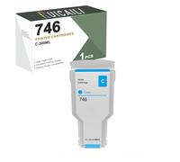 Compatible avec Les Cartouches d'encre pigmentée pour HP 746 300ML. Fonctionne avec Les imprimantes pour HP Designjet Z6 et DesignJet Z9. (1PK-Cyan)