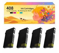 Compatible avec Les Cartouches d'encre pour Epson 408 E-408BK E-408C E-408M E-408Y Pack combiné pour imprimante à Jet d'encre Workforce Pro WF-C4810 WF-C4810DTWF 4*Black