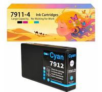Compatible avec Les Cartouches d'encre pour Epson 79 T7911 T7912 T7913 T7914 Pack combiné pour imprimantes à Jet d'encre WF-4630DWF WF-4640DTWF WF-5110DW WF-5190DW WF-5620DWF 1*Cyan