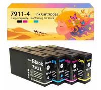 Compatible avec Les Cartouches d'encre pour Epson 79 T7911 T7912 T7913 T7914 Pack combiné pour imprimantes à Jet d'encre WF-4630DWF WF-4640DTWF WF-5110DW WF-5190DW WF-5620DWF 1 Combo Pack