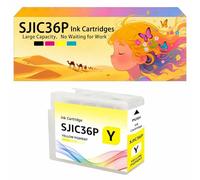 Compatible avec Les Cartouches d'encre pour Epson SJIC36P T44C1 T44C2 T44C3 T44C4 Pack combiné pour imprimantes à Jet d'encre CW-C6000Pe CW-C6000Ae CW-C6010A CW-C6010P CW-C6500 1*Yellow