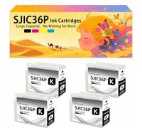 Compatible avec Les Cartouches d'encre pour Epson SJIC36P T44C1 T44C2 T44C3 T44C4 Pack combiné pour imprimantes à Jet d'encre CW-C6000Pe CW-C6000Ae CW-C6010A CW-C6010P CW-C6500 4*Black