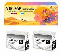 Compatible avec Les Cartouches d'encre pour Epson SJIC36P T44C1 T44C2 T44C3 T44C4 Pack combiné pour imprimantes à Jet d'encre CW-C6000Pe CW-C6000Ae CW-C6010A CW-C6010P CW-C6500 2*Black