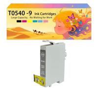 Compatible avec Les Cartouches d'encre pour Epson T0540 T0541 T0542 T0543 T0544 T0547 T0548 T0549 Pack combiné pour imprimante à Jet d'encre Stylus Photo R800 R1800 T0541