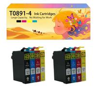 Compatible avec Les Cartouches d'encre pour Epson T0891 T0892 T0893 T0894 Pack combiné pour imprimantes à Jet d'encre S200 SX110 SX115 100 105 S21 410 405 415 215 BX300F BX600 2 Combo Pack