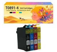 Compatible avec Les Cartouches d'encre pour Epson T0891 T0892 T0893 T0894 Pack combiné pour imprimantes à Jet d'encre S200 SX110 SX115 100 105 S21 410 405 415 215 BX300F BX600 1 Combo Pack