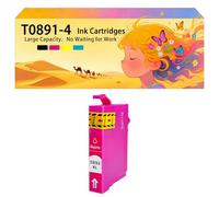 Compatible avec Les Cartouches d'encre pour Epson T0891 T0892 T0893 T0894 Pack combiné pour imprimantes à Jet d'encre S200 SX110 SX115 100 105 S21 410 405 415 215 BX300F BX600 1*Magenta