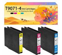 Compatible avec Les Cartouches d'encre pour Epson T9071 T9072 T9073 T9074 C13T907140 C13T907240 Pack combiné pour imprimante à Jet d'encre Workforce Pro WF-6090 WF-6090DW Tri-Color