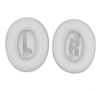 Compatible avec les casques Jbl Live 770nc, 2 coussinets de rechange en cuir protéiné, noir (blanc)