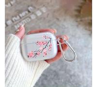 Compatible avec les coques Airpods 3 génération, jolie branche d'un arbre florissant, fleurs de cerisier, fleurs de cerisier, printemps avec mousqueton, coque de protection en TPU souple, anti-rayures