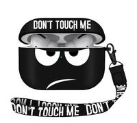 Compatible avec les coques Airpods Pro 3 (2025), Don't Touch Me pour Airpods Pro 3e génération, coque avec lanière en silicone souple antichoc pour homme et femme, noir