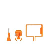 Compatible avec Les GoPro Hero 3/3+/4 - Boîtier à Fixation sur Cadre avec lentille UV et Accessoire de Protection for Objectif(Orange Frame)