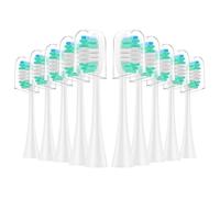 Compatible avec les grandes têtes de brosse de rechange Aquasonic, 10 pièces, poils souples en forme de croissant, nettoyage en profondeur for les brosses à dents de série(White)
