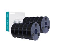 Compatible avec les imprimantes 3D FDM, filament PLA Plus 1,75 mm, lot de 10 bobines multicolores, plus résistant et durable avec un enroulement soigné(Black)