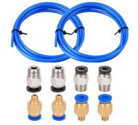 Compatible avec les imprimantes 3D. Tube PTFE de 1 m, kit de raccords pneumatiques PC4-M6/PC4-M10 for filament de 1,75 mm.(Blue Kit)