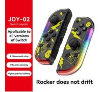 Compatible avec les manettes de jeu gauche et droite Switch avec lumière RVB, vibration de réveil, éPikachu transparent