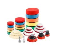 Compatible avec les mini-polisseuses SPTA 29 pièces 30/50/80 mm, tampons éponge en laine, filetage M14/M16 5/8-11, for kit de polissage et de finition for perceuse rotative de voiture(M58-11 Thread)