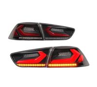 Compatible avec les Mitsubishi Lancer-EX ES et Lancer EVO X (2008-2018) : feu arrière à LED clignotants intégrés, Corvette modifié(Pair of black)