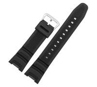 Compatible avec les montres électroniques de la série SGW-100-1V/2B, bracelet en silicone étanche, adapté à un usage quotidien(Black - Silver)