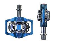 Compatible avec Les pédales automatiques Gineyea VTT - Pédales à Clip de vélo à roulement scellé avec Crampons compatibles avec Shimano SPD(Blue)